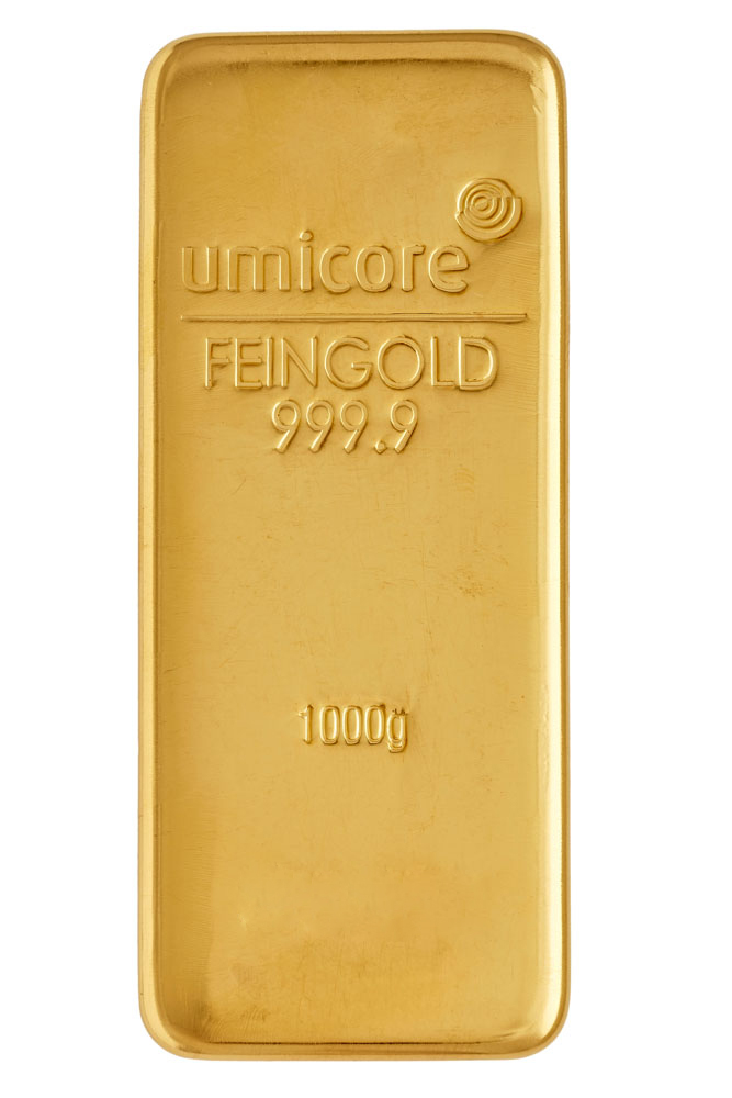 Zlata tehlička liata Umicore 1000 g - fotografia 1