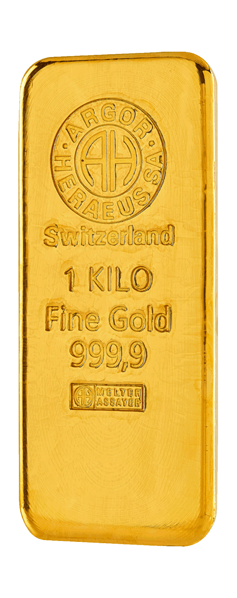 Zlata tehlička liata Argor-Heraeus 1000 g - fotografia 1
