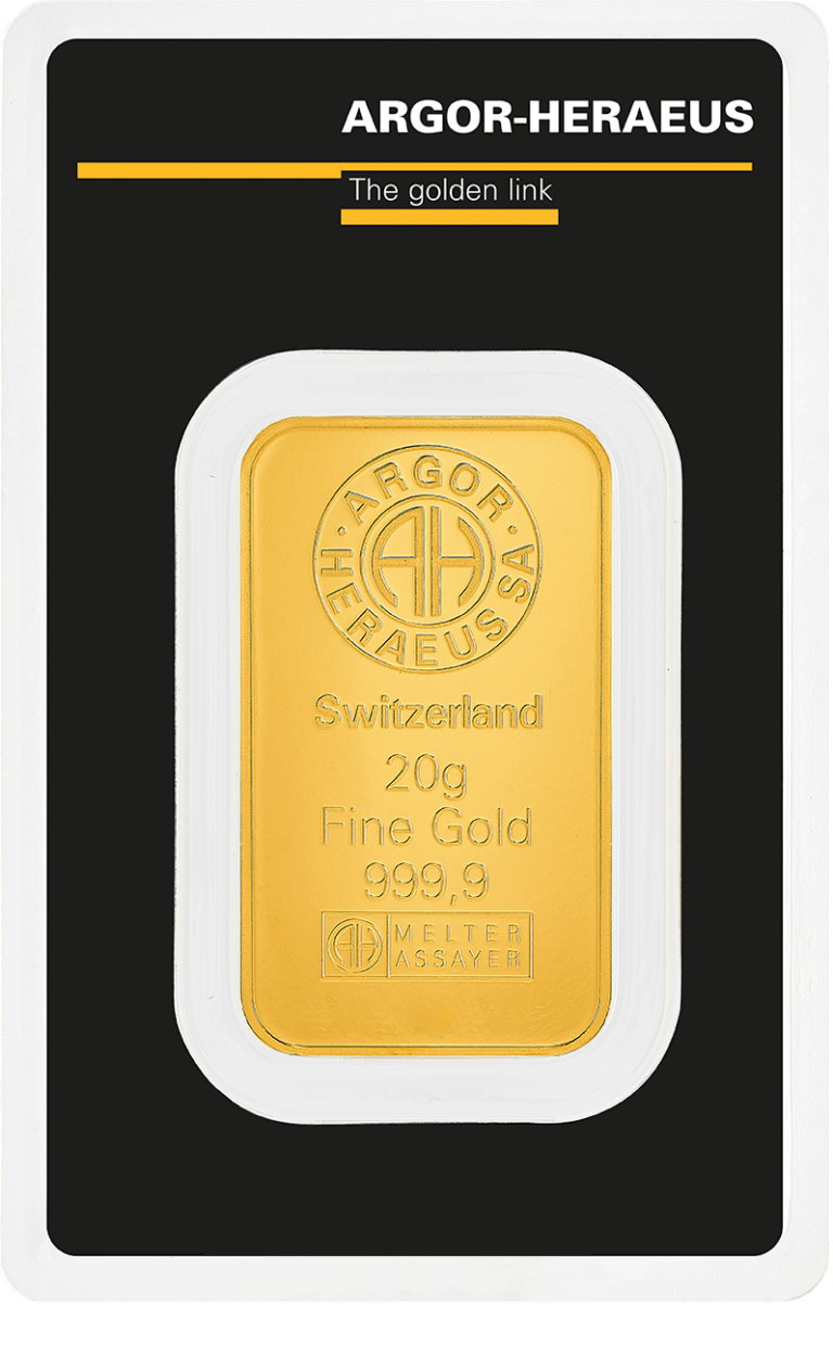 Zlata tehlička Argor-Heraeus 20 g