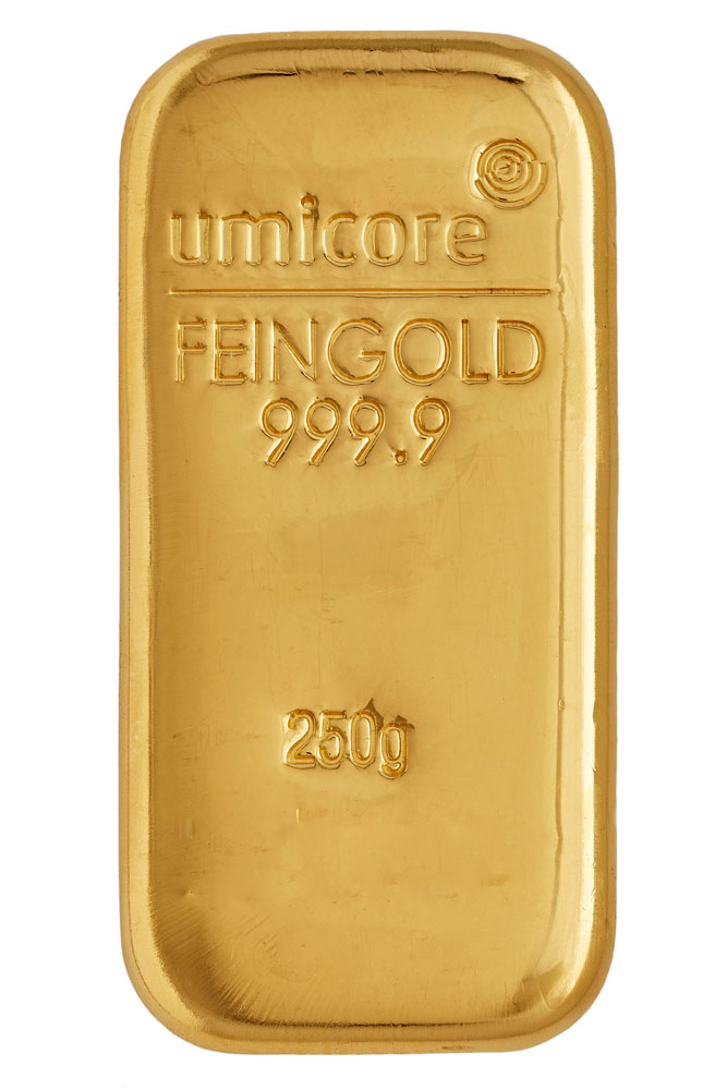 Zlata tehlička liata Umicore 250 g - fotografia 1