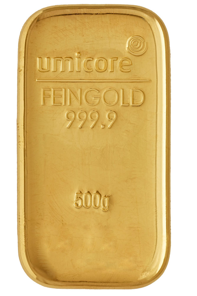 Cast gold bar Umicore 500 g - photo 1